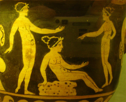 Эротическая сцена (гомосексуалисты). Древнегреческая ваза 3-4 век до н.эЭрмитаж.(Фото Лимарева)