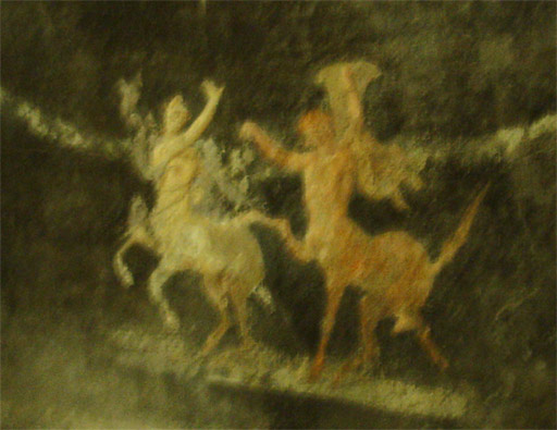 Влюбленные кентавры. Рисунок 3-4 век на стене Римской виллы. Эрмитаж.(Фото Лимарева)