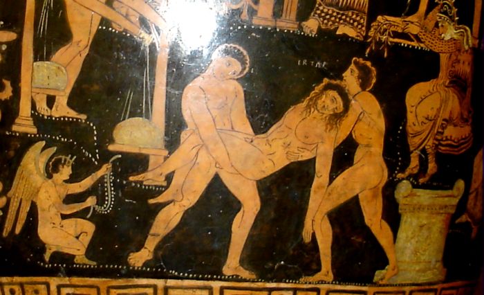 Смерть героя. Рис. на вазе. Древний Рим.(2-3 век). Эрмитаж. Фото Лимарева В.Н. 